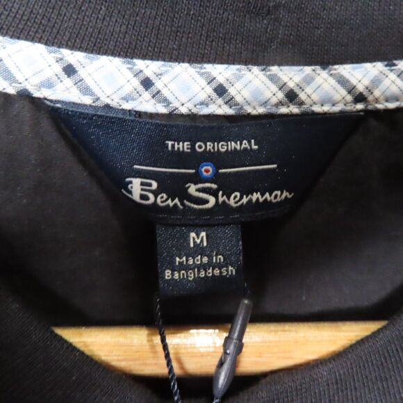 Ben Sherman Shirt Mens Medium Black Casual Short Sleeve Henley Pullover NWT - Picture 4 of 12